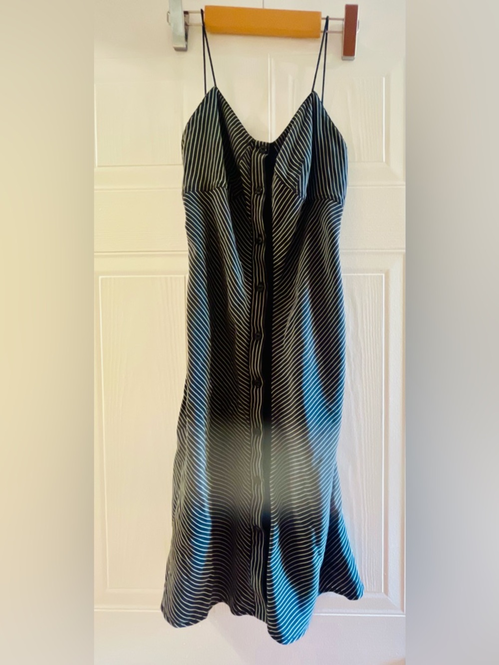 rag & bone Black and White Striped Slip Dress
